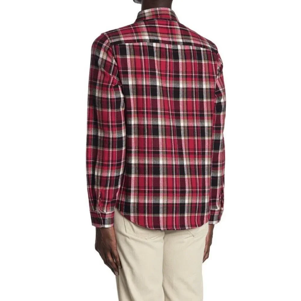 Slate and‎ Stone Heavy Flannel Shirt Red Plaid Mens sz L NEW $198